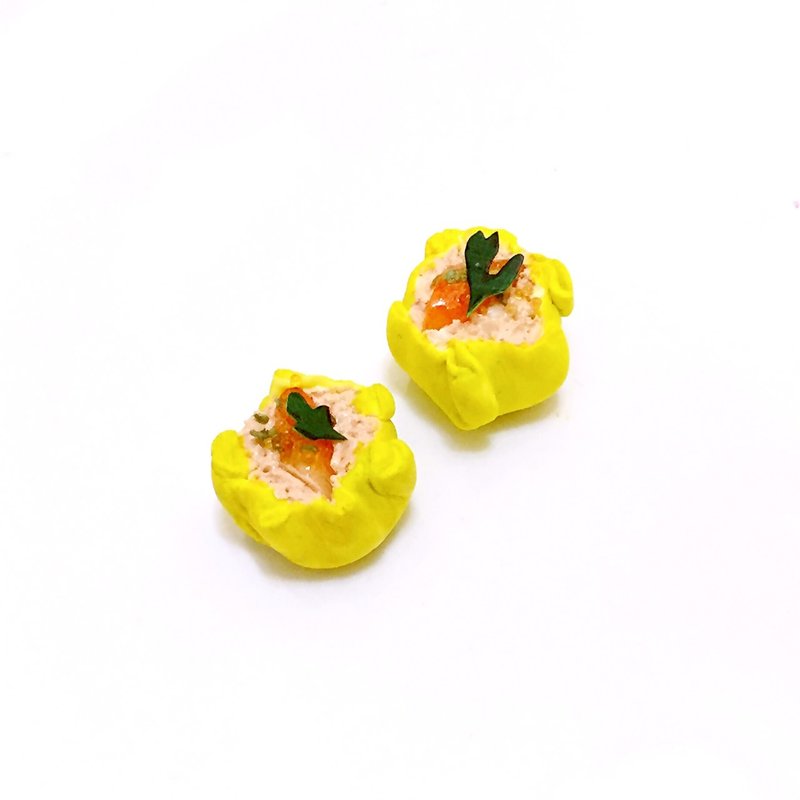 虾仁烧卖耳环 (可改耳夹式) ((满600随机送神秘小礼物)) - 耳环/耳夹 - 粘土 多色