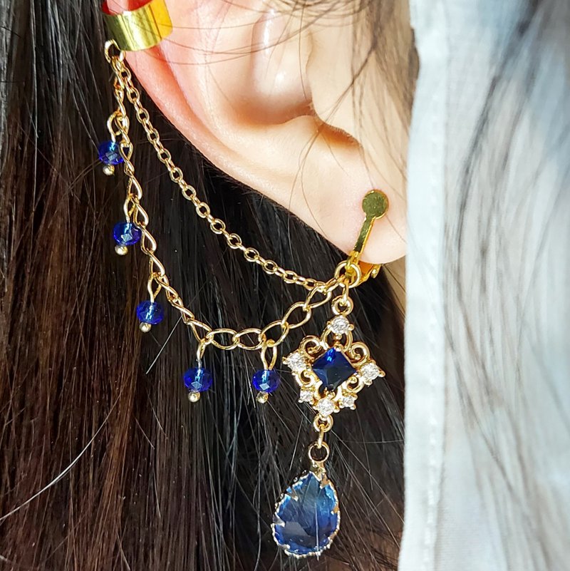 原创异域系列耳骨夹-楼兰幻宴_伽蓝 - 耳环/耳夹 - 其他金属 蓝色