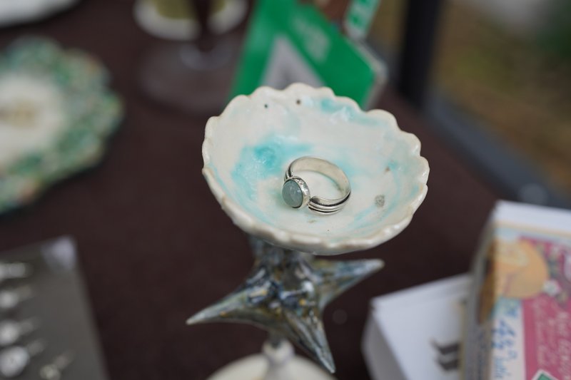 【仅此一枚】Feel系列 River 手工 天然石 戒指 - 戒指 - 银 银色