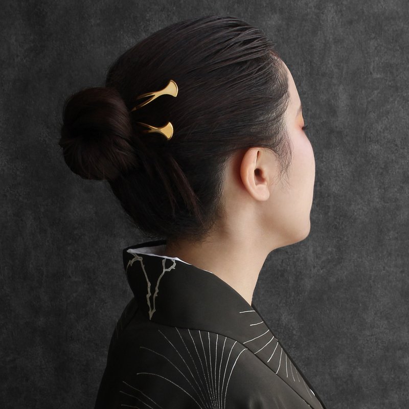KANZASHI 簪 【koiki Petit Series / Hira-Gold】 - 发饰 - 不锈钢 金色