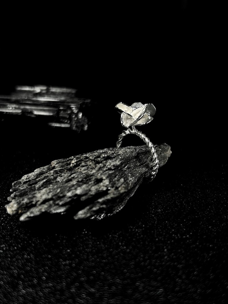 结晶矿石戒指-寂寞没归 - 戒指 - 纯银 银色