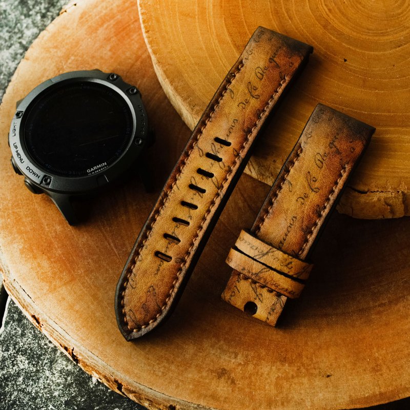 Garmin Watch Band With Quickfit Garmin Connector - 表带 - 真皮 咖啡色