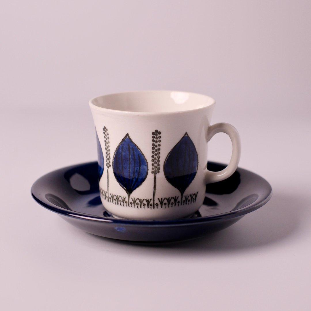 Pinkoi 代购 - Gefle Groblad 蓝色咖啡杯盘组 德国 葛罗布拉德 蓝色 咖啡杯&盘 - 咖啡杯/马克杯 - 陶 