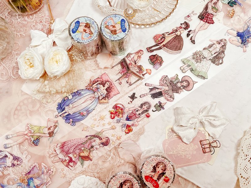 PET_25 女孩系列贴纸组 - 纸胶带 - 纸 