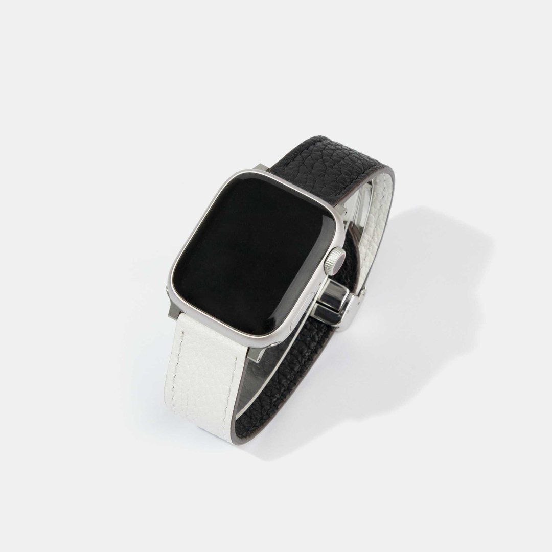 双面可翻转 2.0 磁吸式皮革 Apple Watch 表带 (免工具安装) 白黑 - 表带 - 真皮 黑色