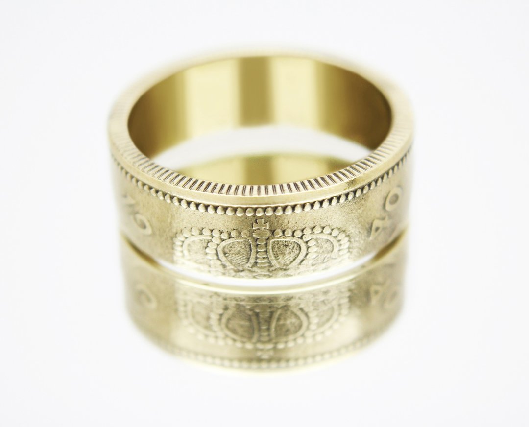 Iceland Coin Ring 2 kronor 1925-1940 coin rings for men coin rings for women - 戒指 - 其他金属 