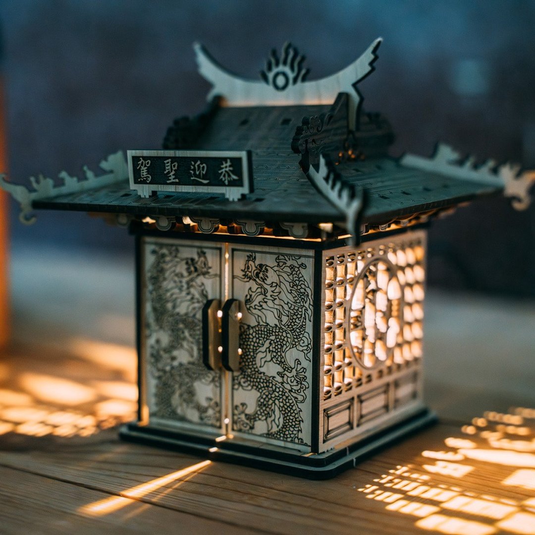 【DIY 手作】摆设小庙 DIII 小夜灯 庙宇模型 台湾伴手礼 立体拼图 - 木工/竹艺/纸艺 - 木头 