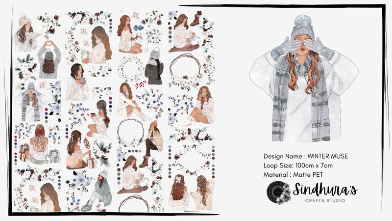 Winter Muse 冬日缪思 冬季生活 雾面 PET 胶带 手帐素材 - 贴纸 - 塑料 透明