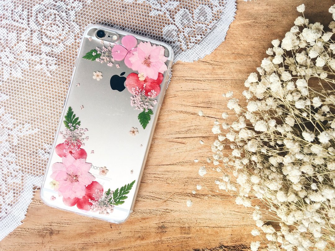 花花世界 • Sakura Handpressed Flower Phone Case - 手机壳/手机套 - 植物．花 红色