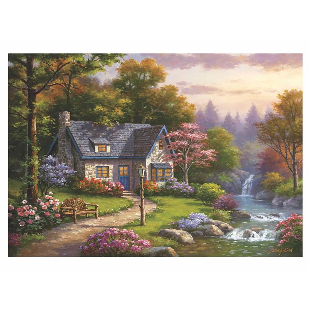 瀑布小屋_拼图_2000片 - 拼图 - 纸 