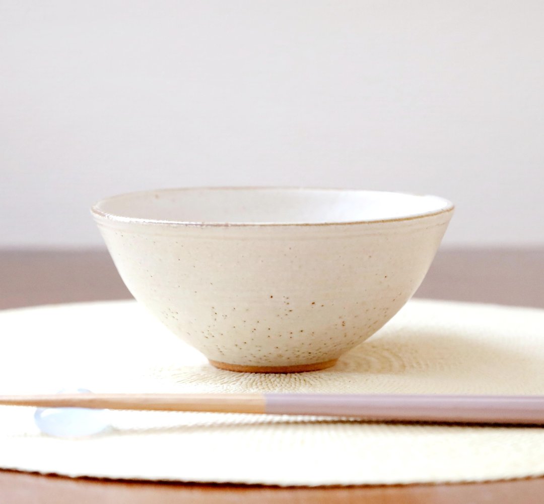 红泥白釉锈边饭碗2 - 碗 - 陶 白色