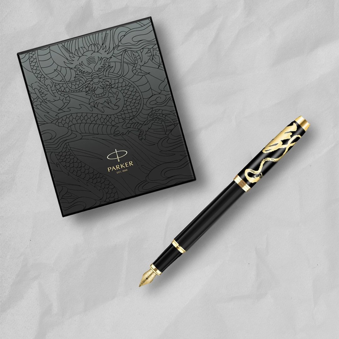 PARKER 派克 新IM系列 尊爵黑金龙   特别版钢笔墨水礼盒组 F尖 - 钢笔 - 其他金属 黑色