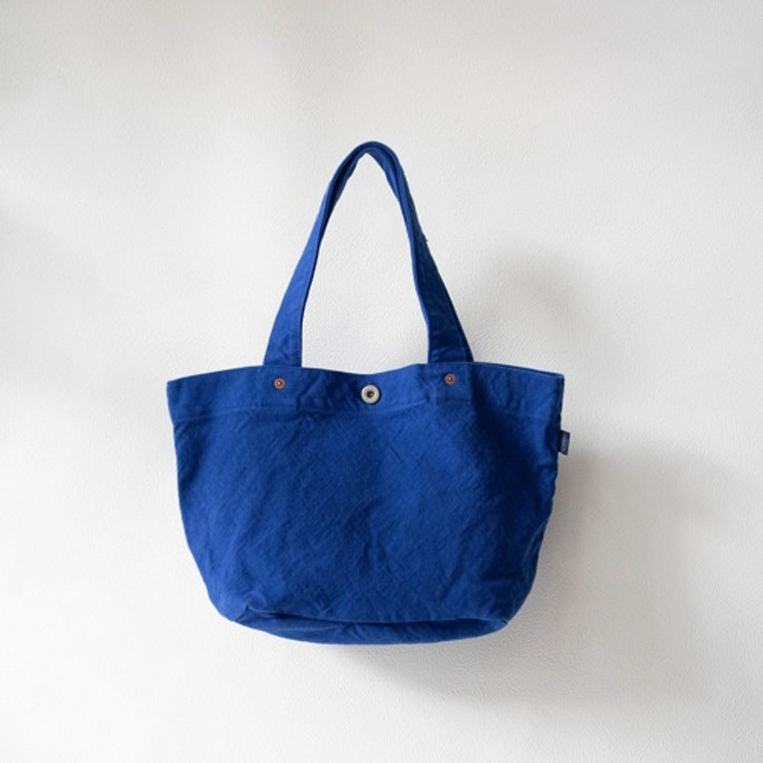 Boat Shaped Tote Bag M [Ruri] (VC-7M) - 手提包/手提袋 - 棉 蓝色