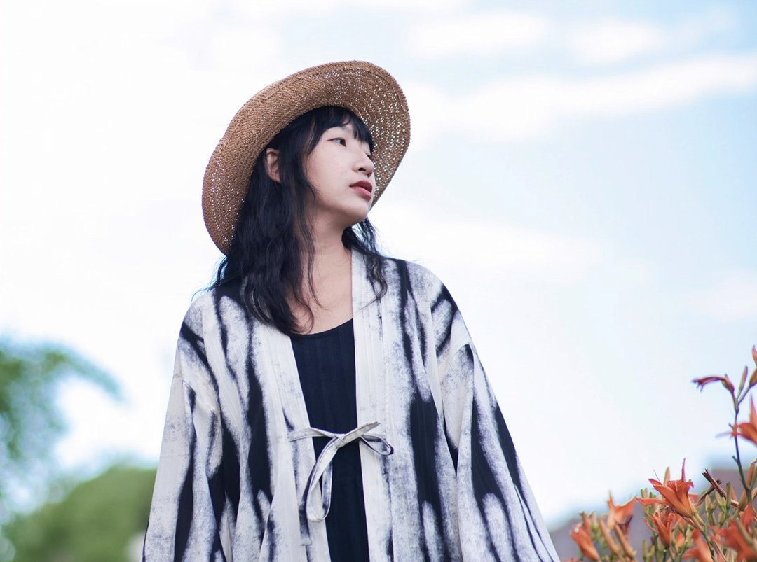 日式和风 黑白条扎染文艺禅意道袍 和服式系带开衫羽织外套 - 女装上衣 - 其他材质 白色