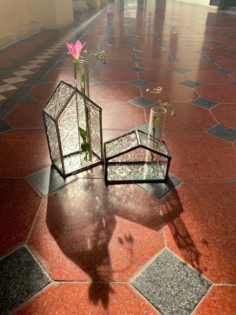 海棠花小房子 - 摆饰 - 玻璃 