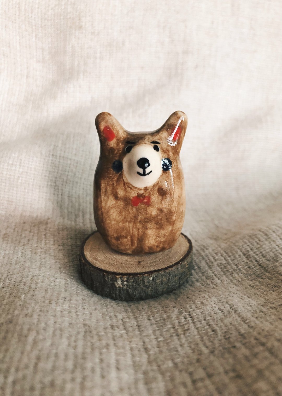 柯基熊 展览陶艺品 - 摆饰 - 陶 咖啡色
