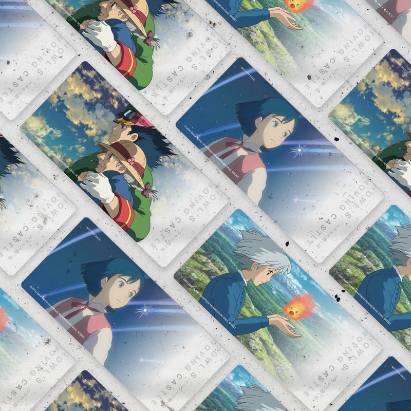 【霍尔的移动城堡数位纪念版】透明书签双人电影套票 - 卡片/明信片 - 纸 