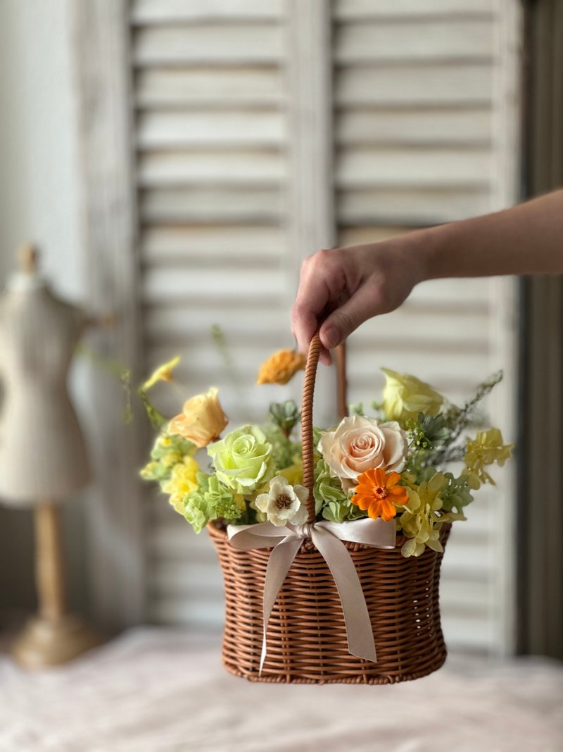 夏日的野餐永生花提篮_贰伍花坊 - 干燥花/捧花 - 植物．花 