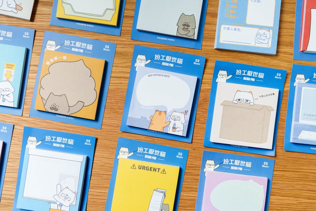 VER.1 扮工厌世猫便签本 MEMO PAD - 便条纸/标签贴 - 纸 