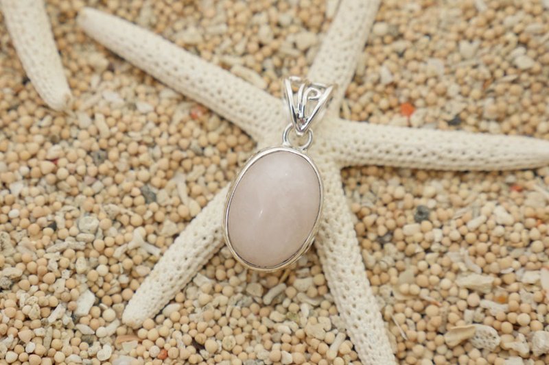 Rose quartz pendant top - 项链 - 石头 粉红色