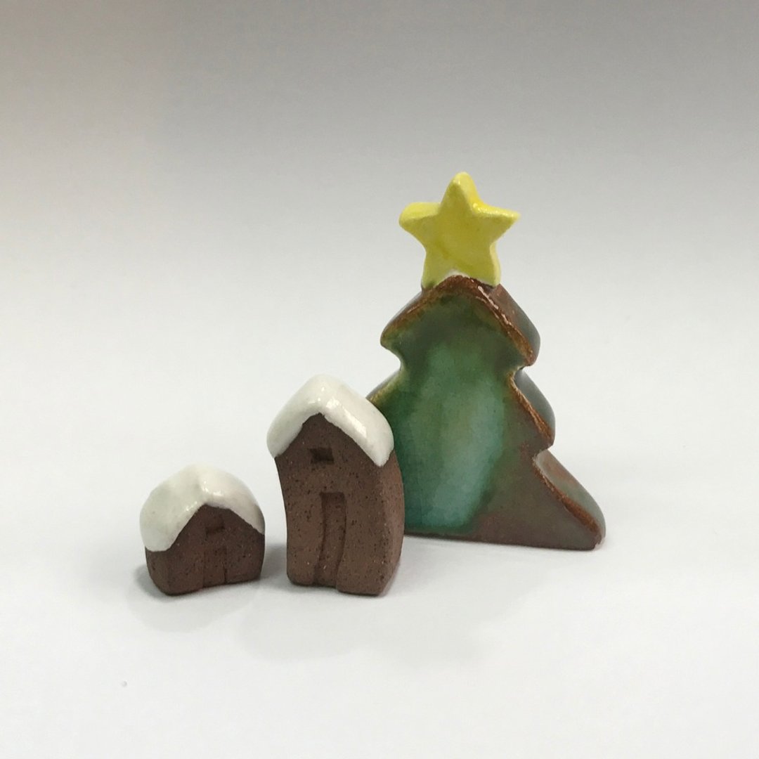 梦想小屋 – 圣诞系列 迷你圣诞树 雪地小屋 - 摆饰 - 陶 绿色