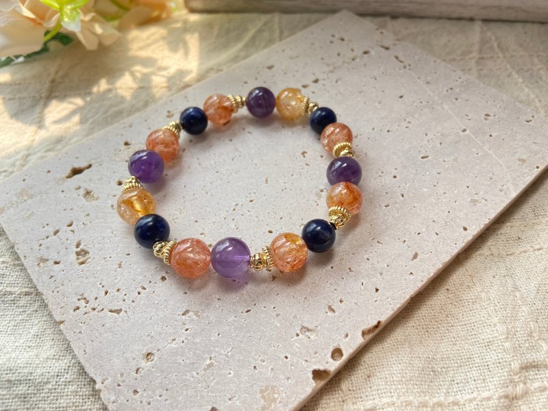 贵人。招财。自信。沟通力。芬达胶花/紫水晶/蓝纹石 - 手链/手环 - 水晶 多色