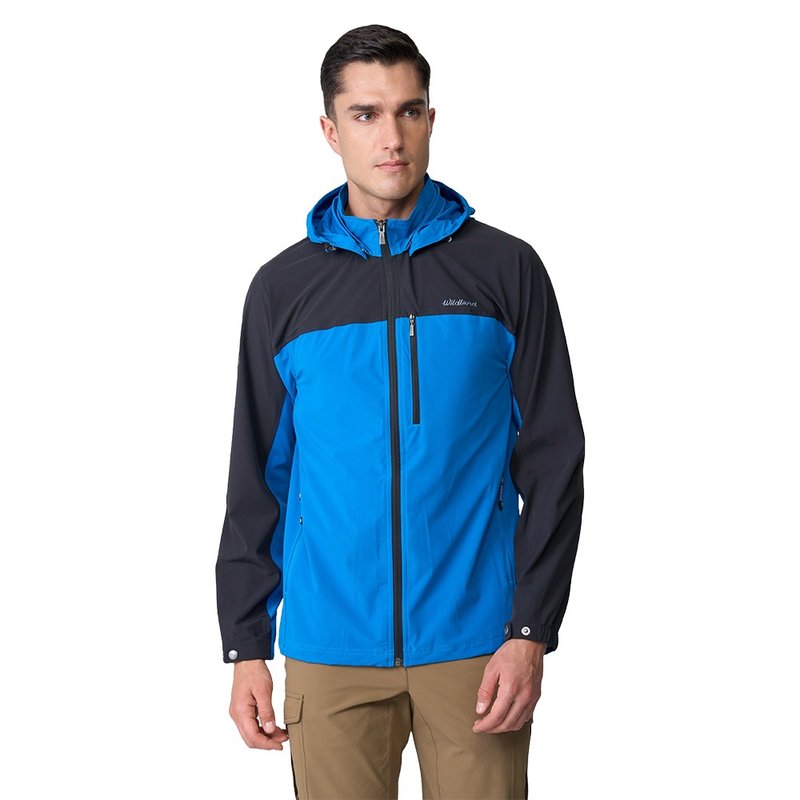 【Wildland 荒野】弹性环保纱抗UV防泼三季外套0B12912-158湛蓝色 - 男装外套 - 聚酯纤维 蓝色