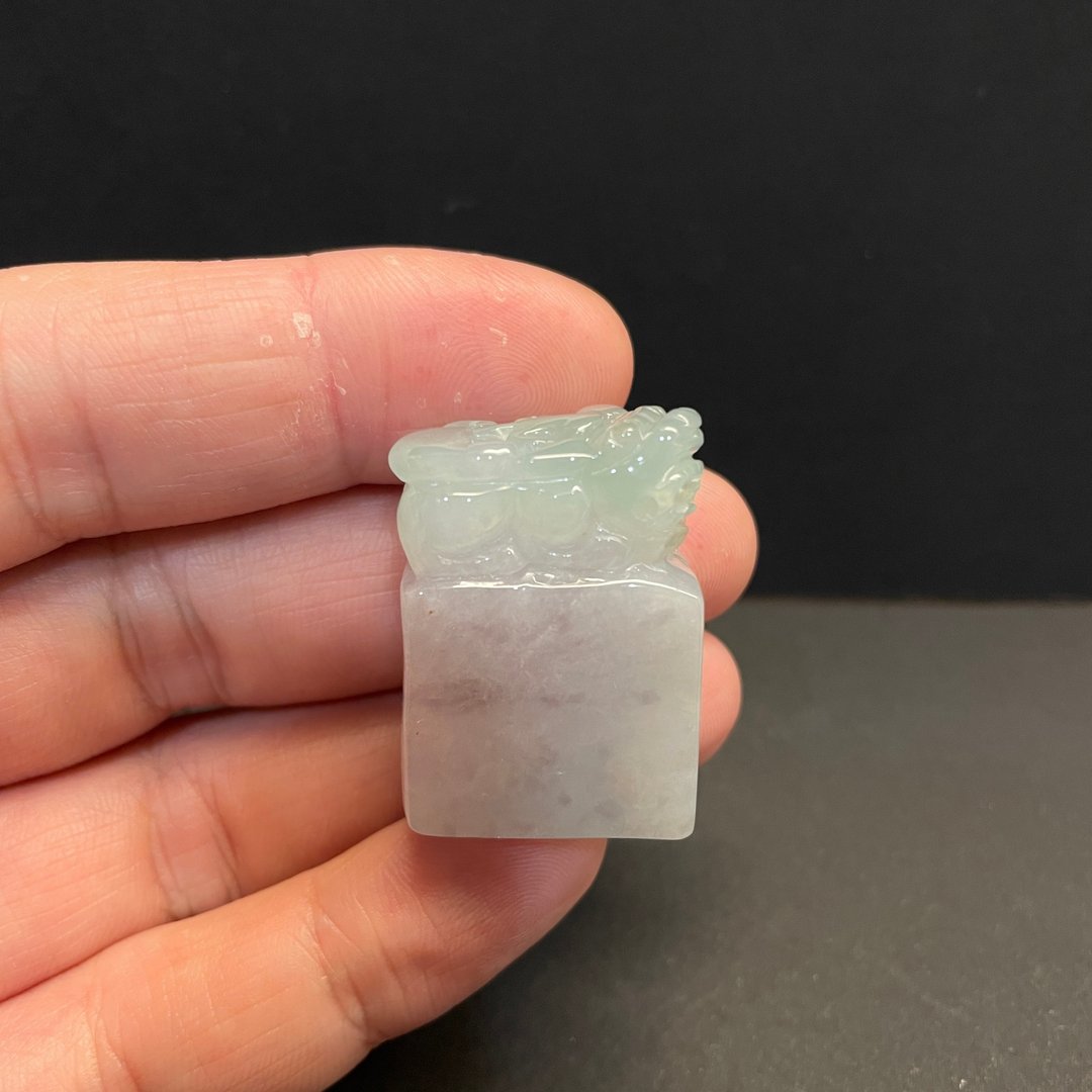 瀚玉珠宝 天然翡翠 冰种淡绿貔貅印章 精致细腻 送礼首选好物 - 其他 - 玉石 