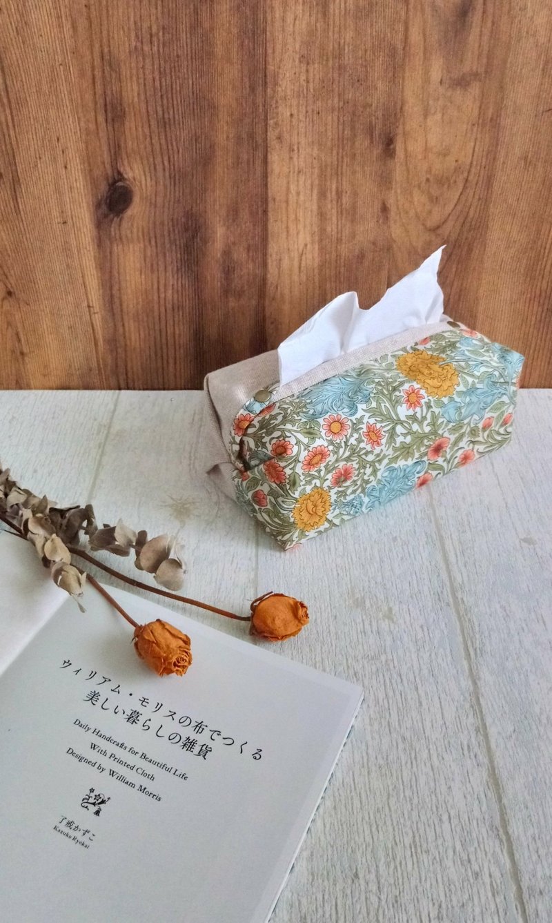 【ITS/双缇面纸套】 英式古典 花与藤蔓 绿 法国金葱 可加购挂绳! - 纸巾盒 - 棉．麻 绿色