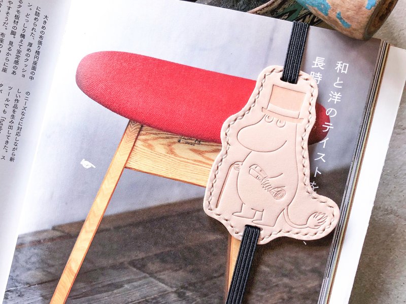 MOOMIN x 港产皮革 姆明爸爸 书签 本色 材料包 正式授权 书签 - 皮件 - 真皮 黑色