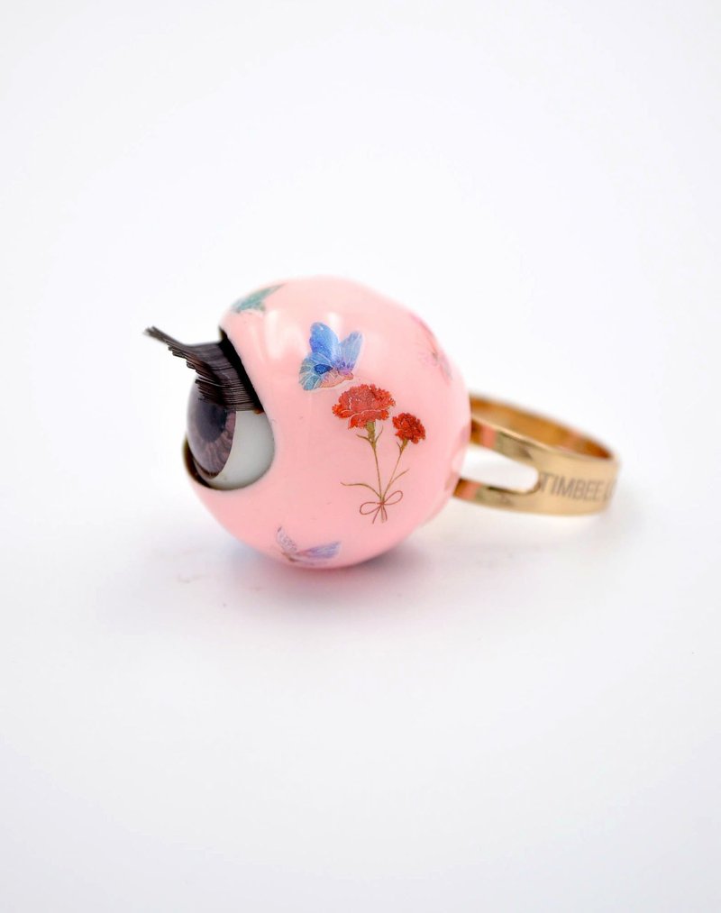 20mm 趣味数码图案款 眼珠戒指 红黑白粉红薄荷紫 蓝 柠檬黄 8色  - 戒指 - 珐琅 多色