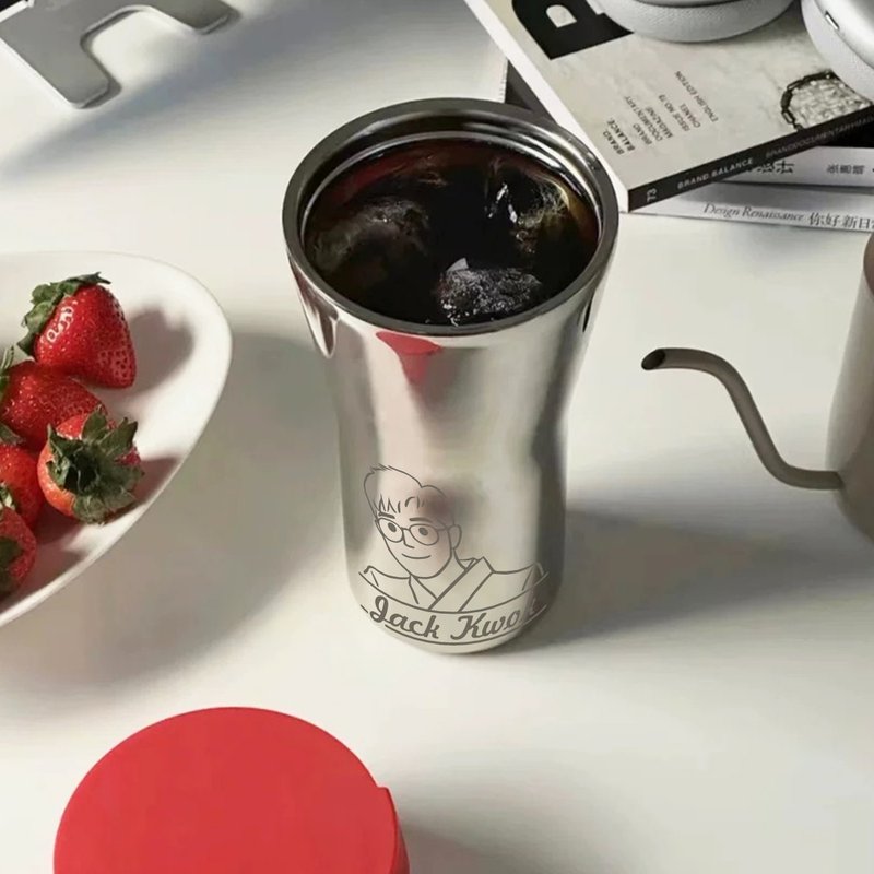 生日礼物|纪念礼物 订制线条人像雕刻保温杯 定制化礼物 送朋友 - 咖啡杯/马克杯 - 不锈钢 