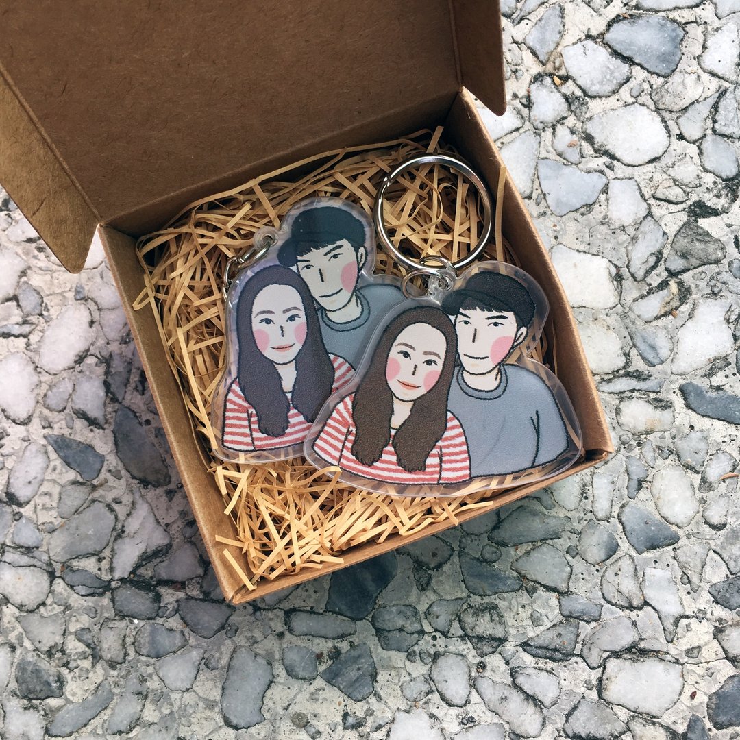 定制化人像宠物压克力钥匙圈 - 钥匙链/钥匙包 - 压克力 透明