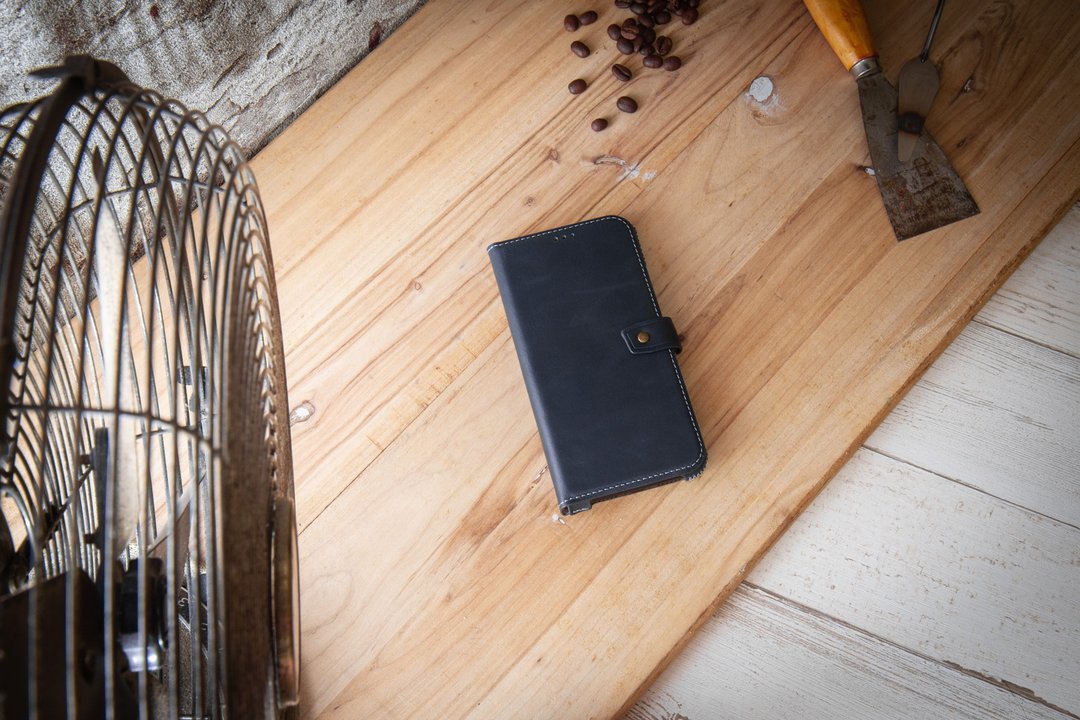iPhone 11 Pro 经典系列手帐款手机皮套 - 海军蓝 - 手机壳/手机套 - 真皮 蓝色