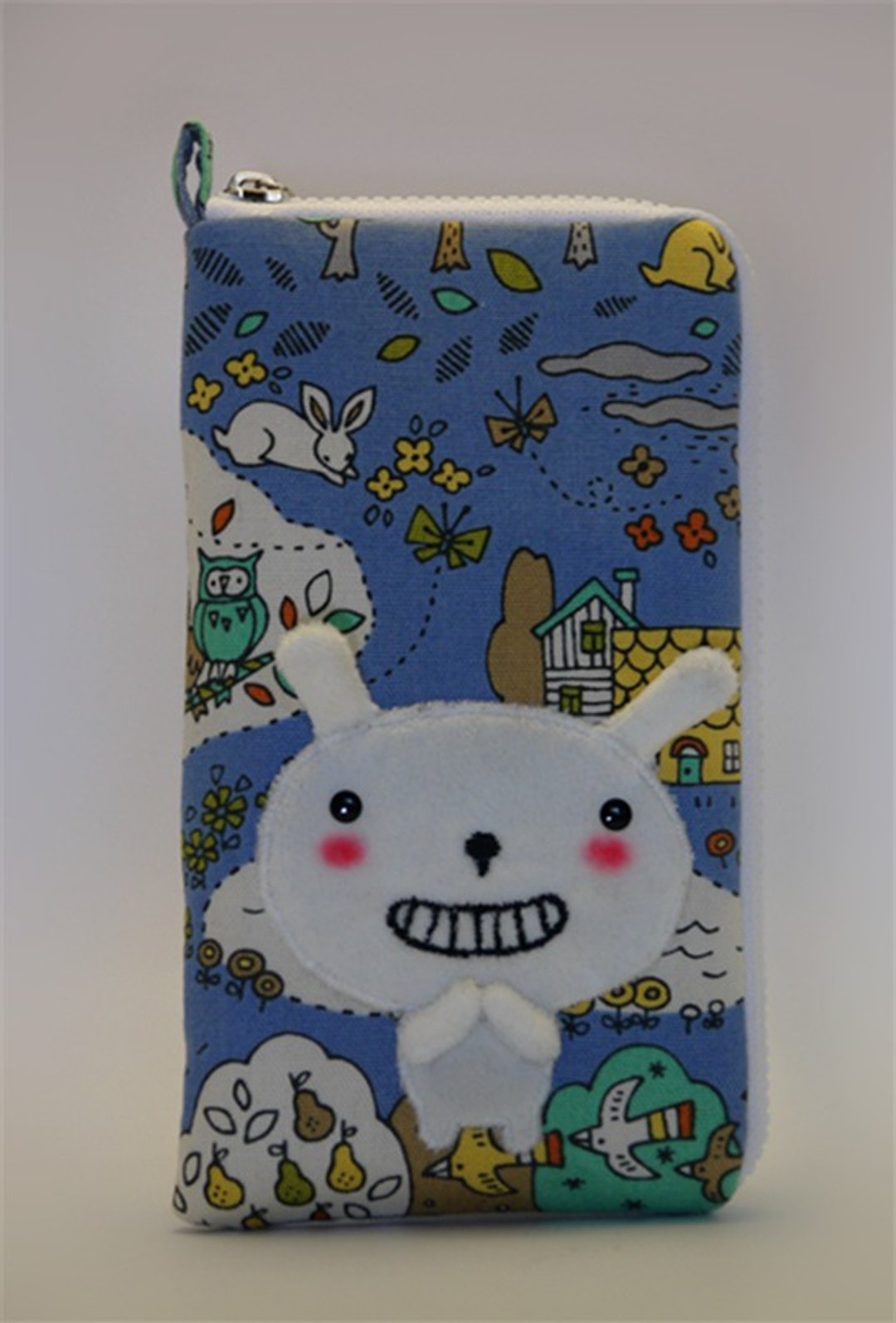 Bucute手机套/生日礼物/微笑布萝兔/手工制作/交换礼物/手机的衣服 - 手机壳/手机套 - 聚酯纤维 蓝色