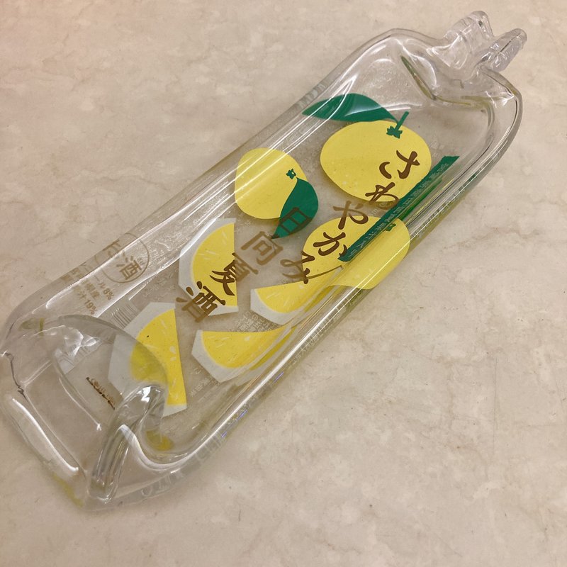 圣诞礼物 日本さらら柚子酒 日向夏酒 酒瓶盘 收纳盘 - 盘子/餐盘/盘架 - 玻璃 