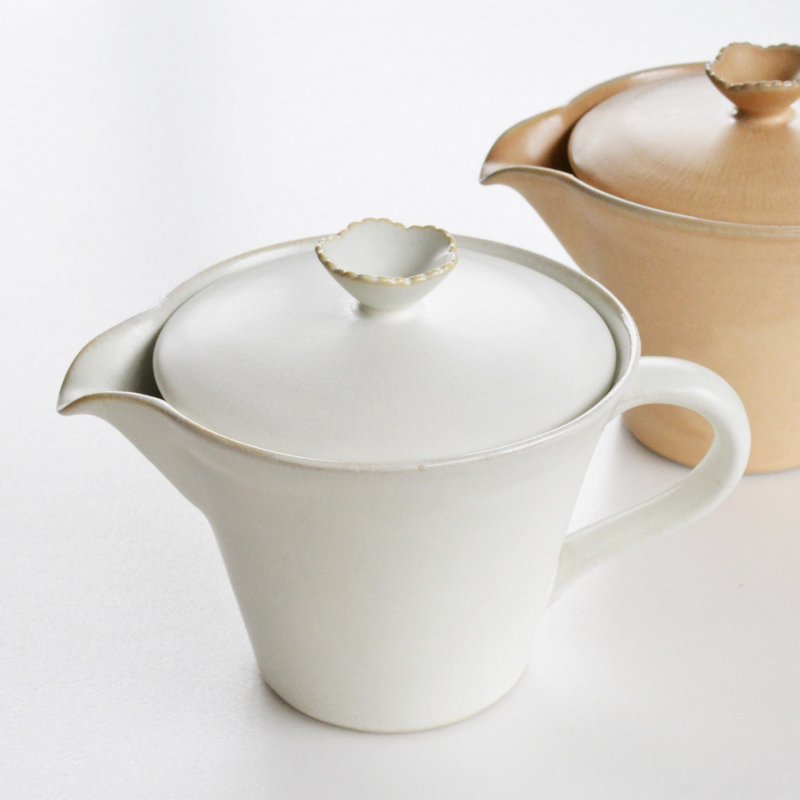 瀬戸焼　ぎんはく　花ポット　急須|ポット|お茶 - 茶具/茶杯 - 陶 白色
