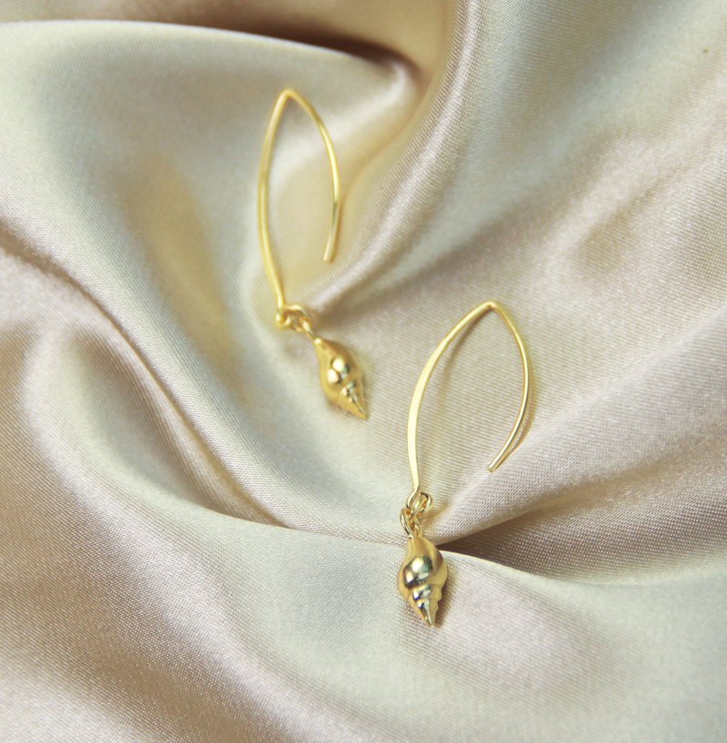 写实贝壳系列 / 迷你玛瑙麦螺 - 耳环 / 银饰 礼物 - 耳环/耳夹 - 其他金属 银色