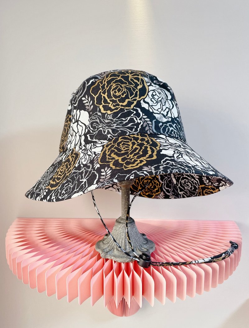 RARAKO乐子-手工帽/情侣渔夫帽/亲子遮阳帽-希望之时 黑曜金 - 帽子 - 棉．麻 黑色