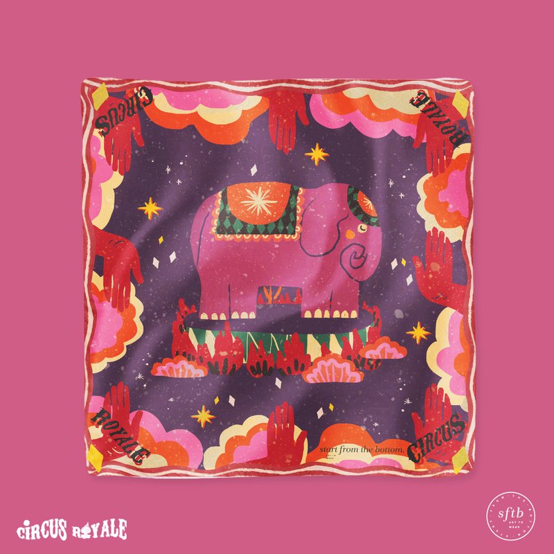 Fantasia Dumbo Scarf - 丝巾 - 其他材质 紫色