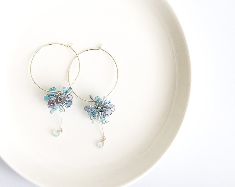 【星辰大海】- 无垠 - 耳环/耳夹 - 树脂 蓝色