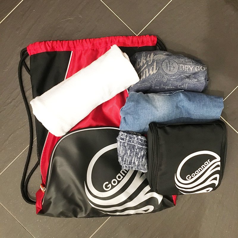 运动束口袋 抽绳双肩 - 束口袋双肩包 - 聚酯纤维 黑色