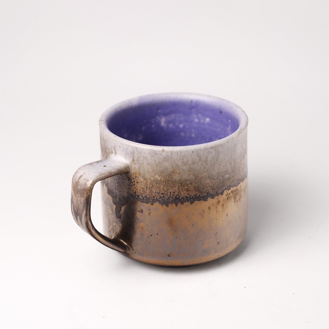 明芽窑 | 柴烧古铜暮蓝把杯 咖啡杯 陶杯 杯子 马克杯 搜藏品 H6 - 咖啡杯/马克杯 - 陶 