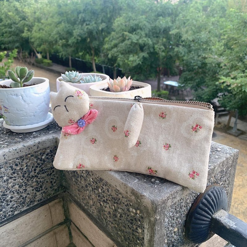 猫咪造型笔袋,钱包 - 铅笔盒/笔袋 - 棉．麻 
