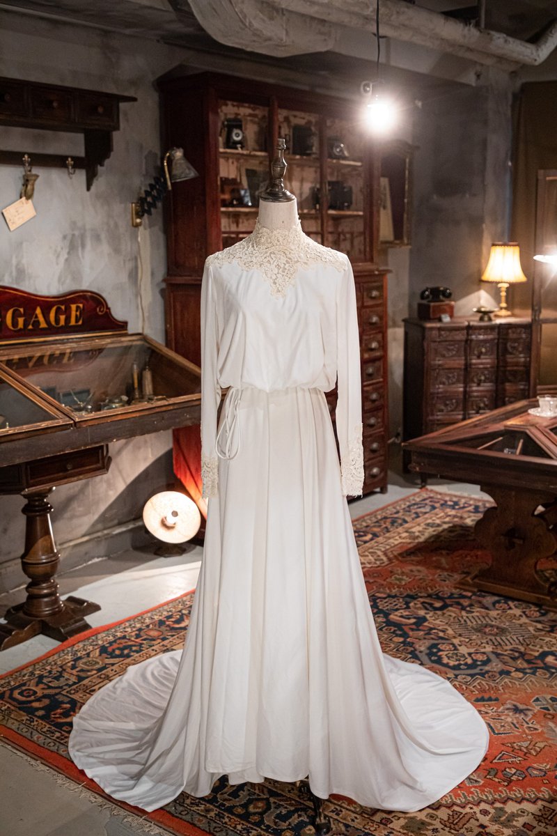 60s 年长䄂袖浪漫古董婚纱 - 晚装/礼服 - 棉．麻 白色