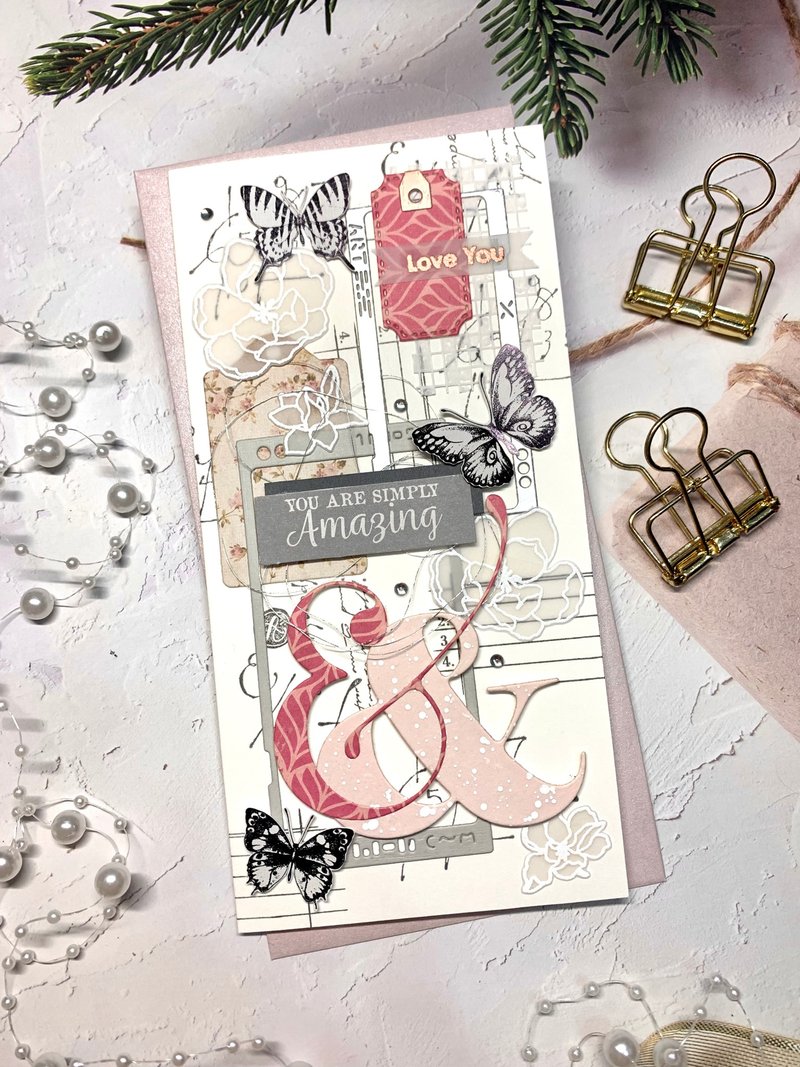 拼贴卡片/祝福卡片/母亲节卡片/手工卡片_love you 黑粉 - 卡片/明信片 - 纸 粉红色