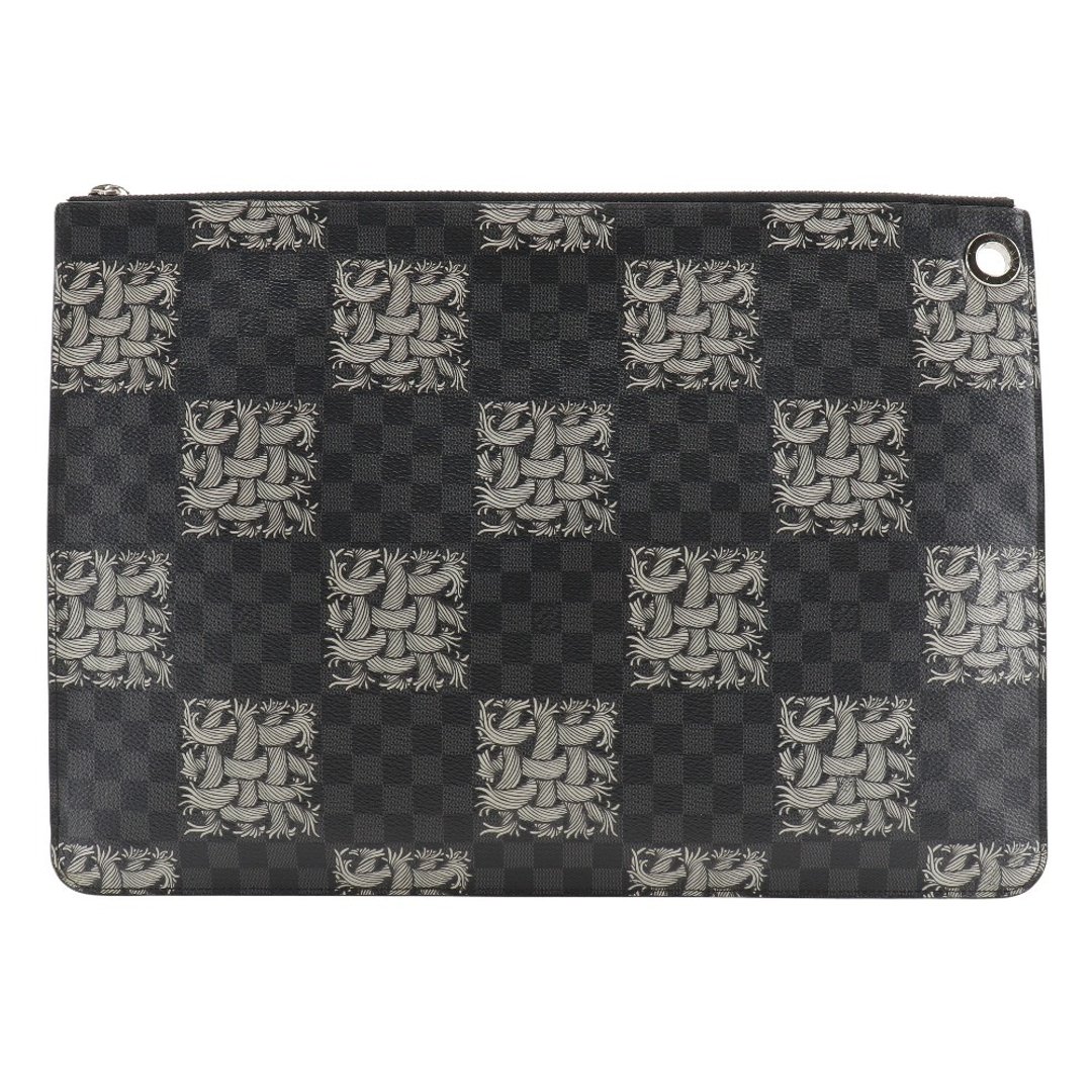【日本直送】LOUIS VUITTON 经典款 POCHETTE JOUR GM 男士 Damier Graphite 帆布手拿包 M61232 【二手】 - 手拿包 - 人造皮革 黑色