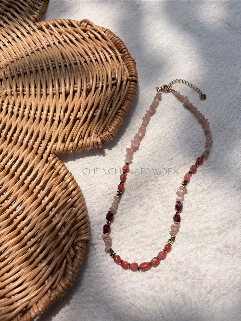 慢慢生活 串珠项链 天然矿石项链 手作项链 - 项链 - 其他材质 红色