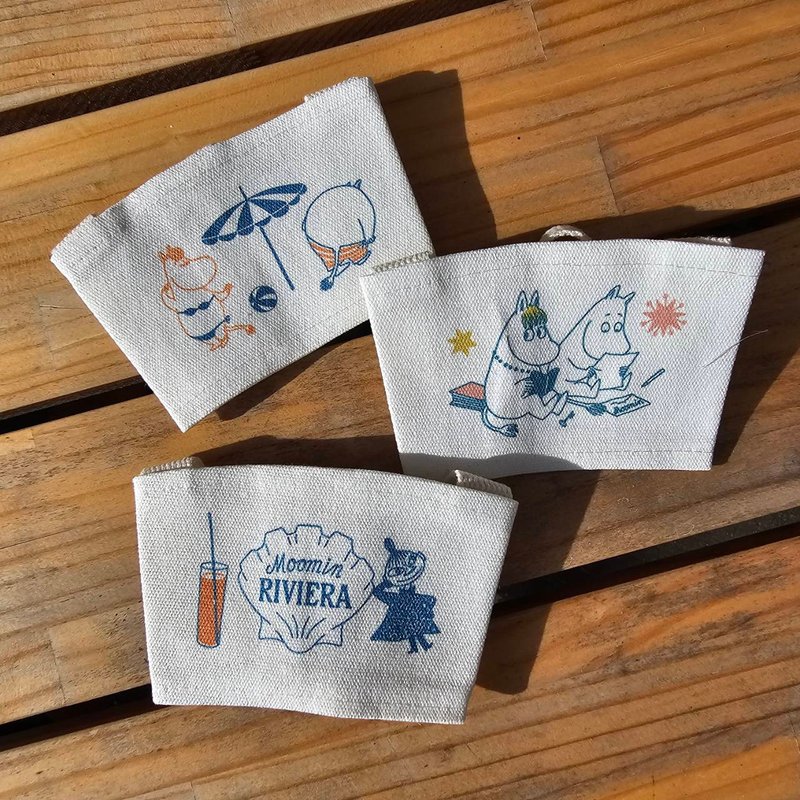 MOOMIN授权 | 饮料袋 (白) 多款可选 - 随行杯提袋/水壶袋 - 棉．麻 