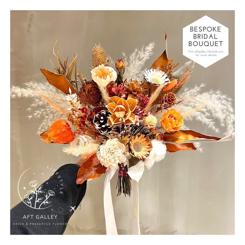 婚礼捧花 花球设计 永生花 干燥花 不凋花 - 干燥花/捧花 - 植物．花 多色